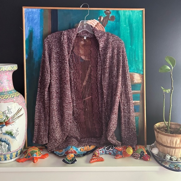 Charlotte Russe Maroon Cardigan - Picture 4 of 16